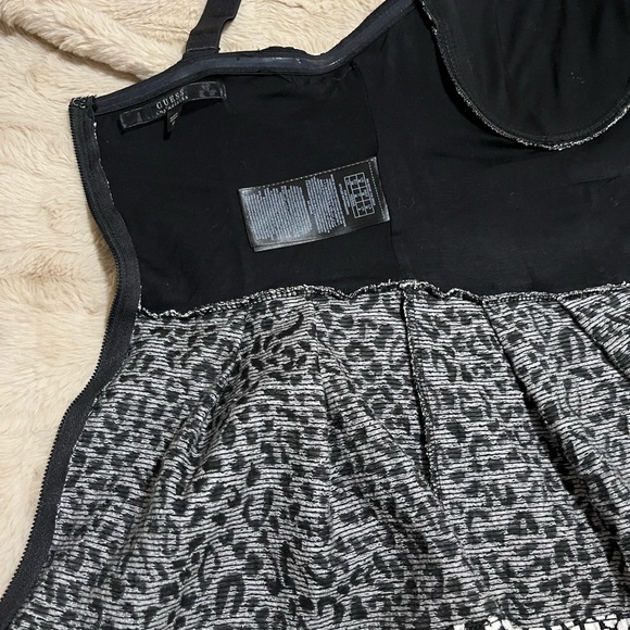 GUESS Leopard Bustier Top Corset like, black and white, Medium - Picture 9 of 9